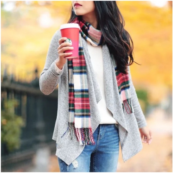 Lord & Taylor Plaid Acrylic Scarf - Picture 2 of 8